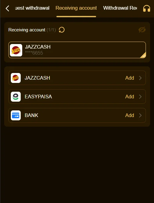 jz666 withdrawal screenshot